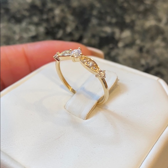 New 14K Gold CZ Wedding Band Promise Ring - Picture 12 of 15